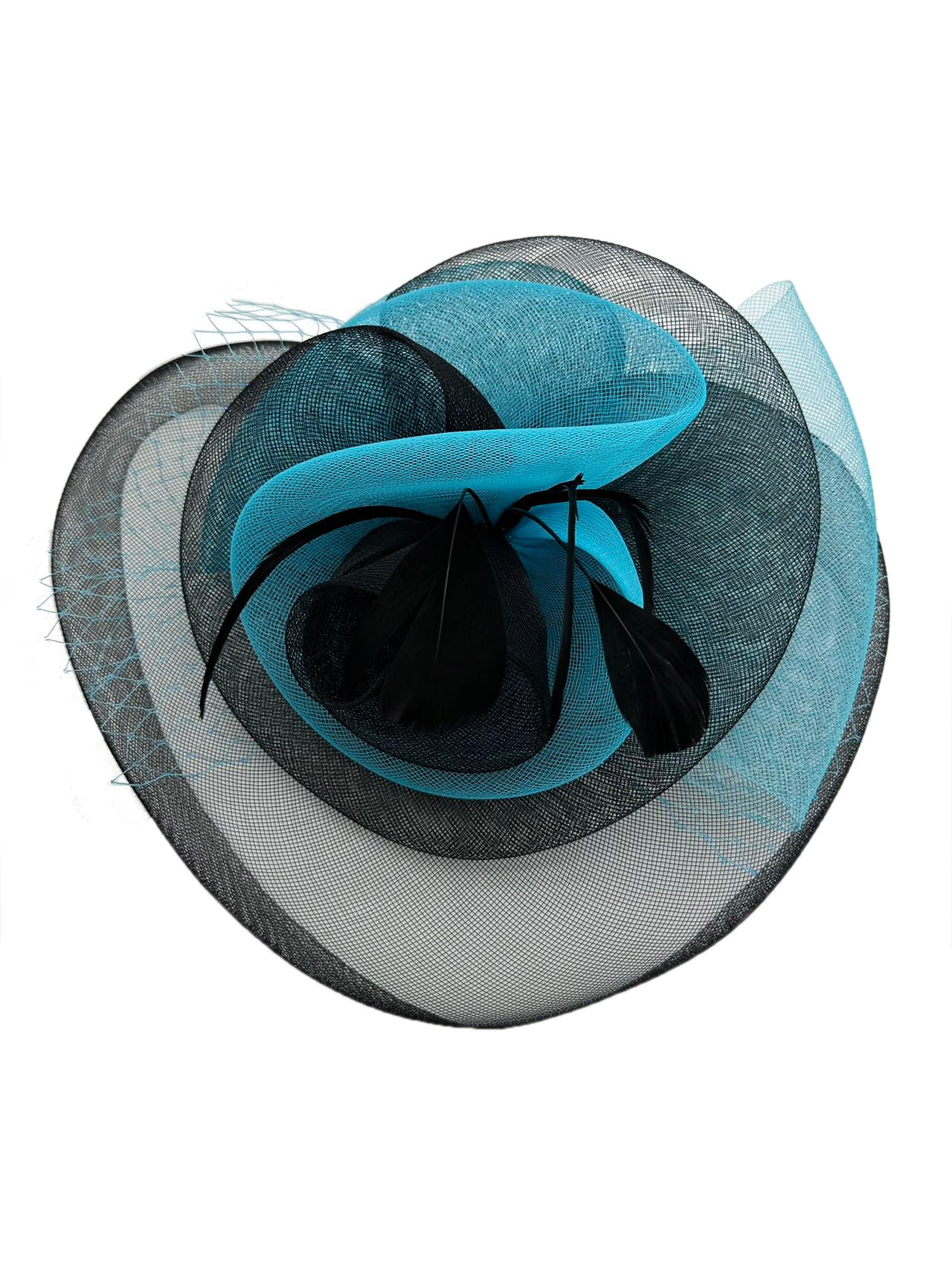 FT3145 Spiral Twirled Duo Tone Sinamay Fascinator