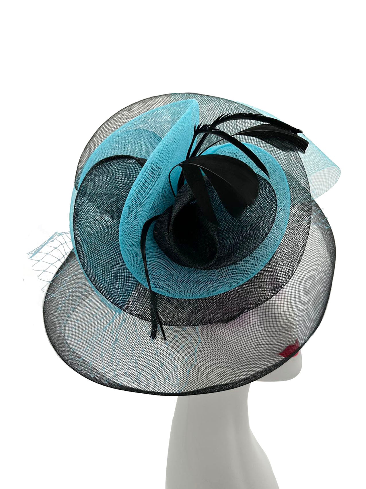 FT3145 Spiral Twirled Duo Tone Sinamay Fascinator