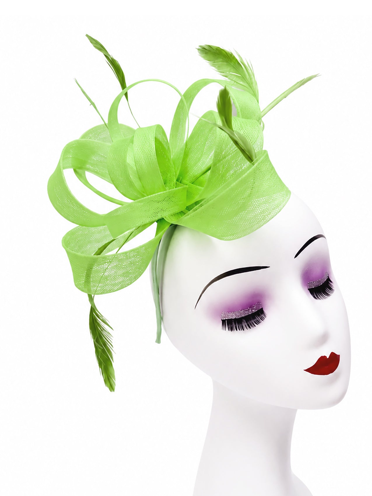 FT60750 Loopy Fascinator with Feathers Detailing