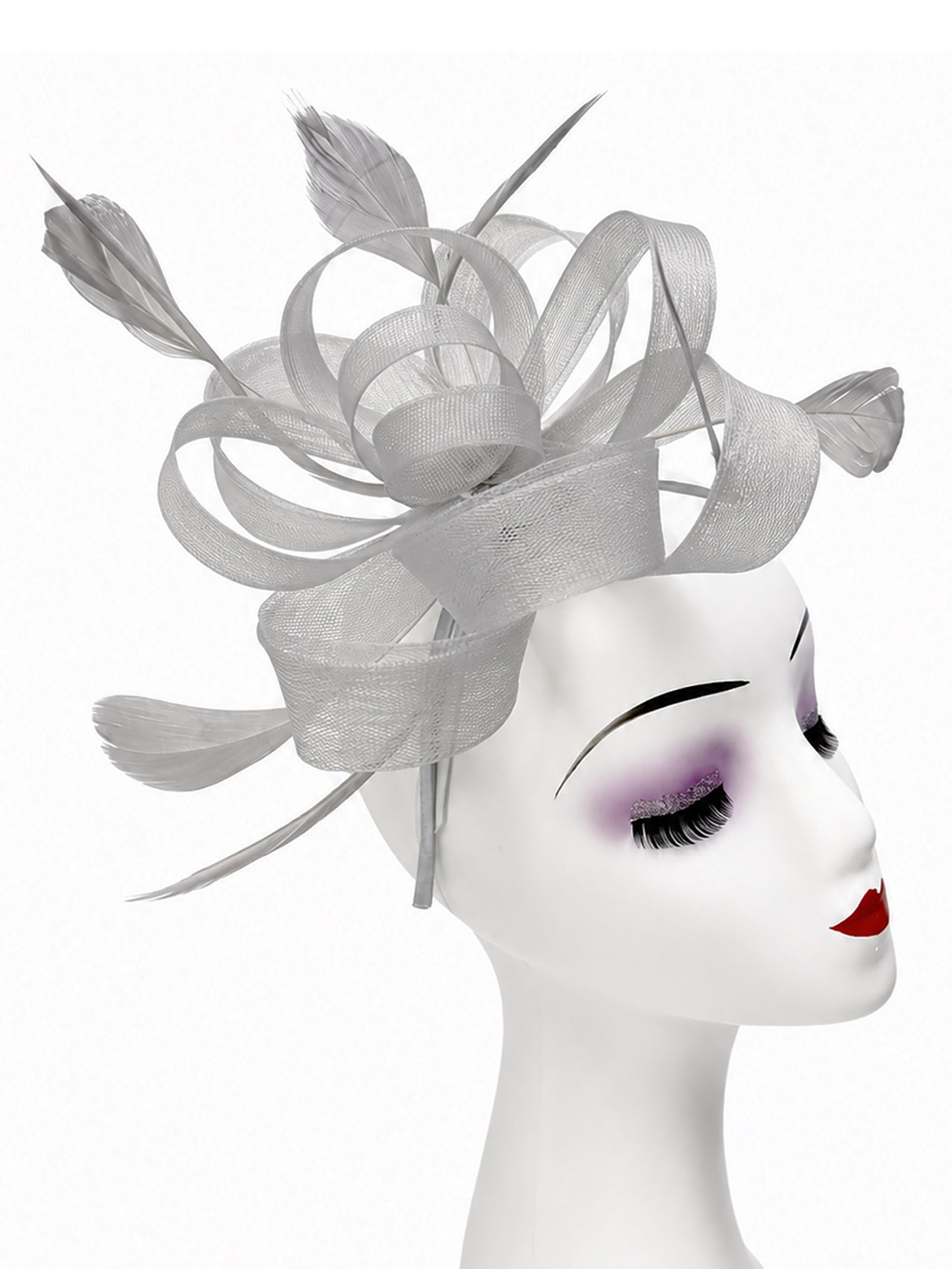 FT60750 Loopy Fascinator with Feathers Detailing