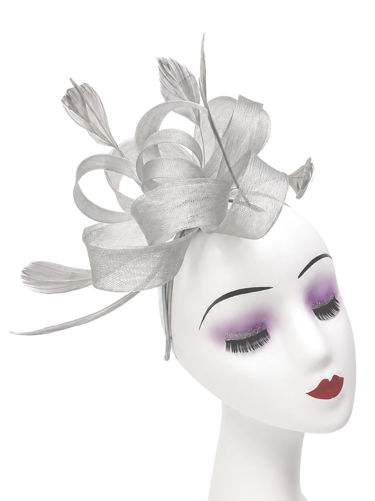 FT60750 Loopy Fascinator with Feathers Detailing