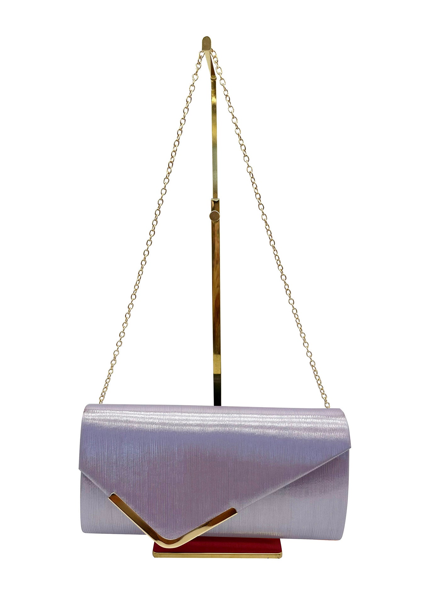 CB24165-005 Flap Open Evening Clutch Bag With Detachable Chain