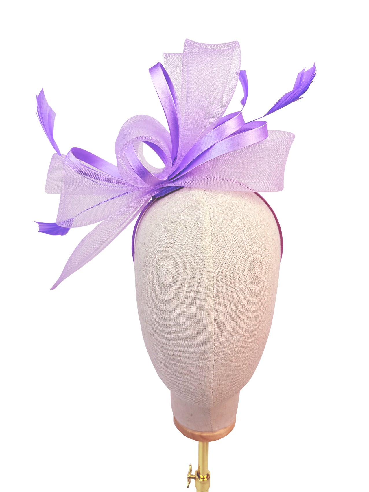 FT4075 Fascinator with Satin Loops and Feathers