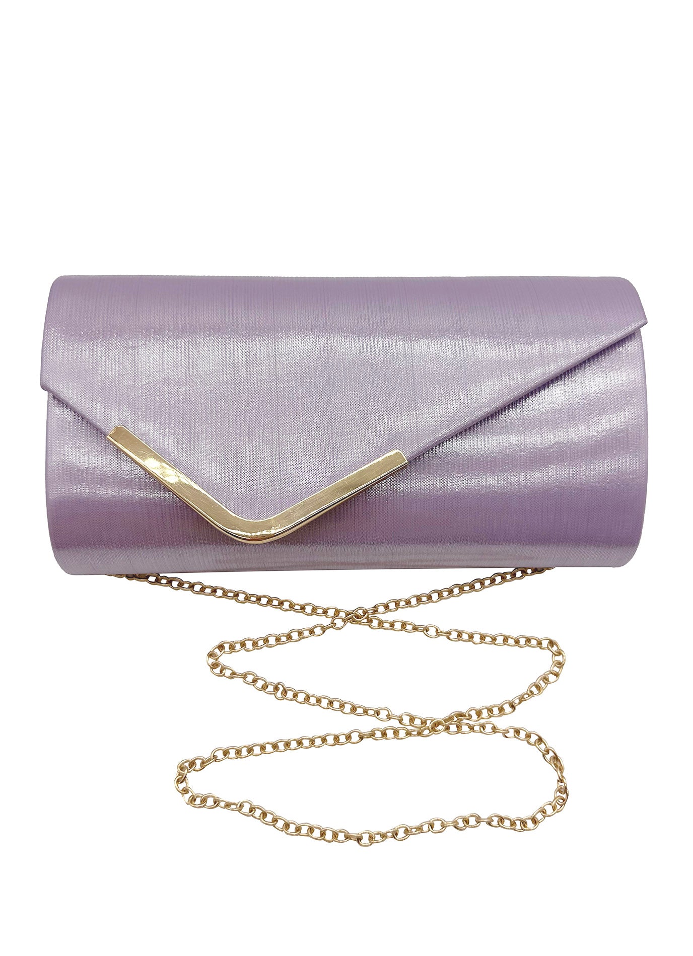 CB24165-005 Flap Open Evening Clutch Bag With Detachable Chain