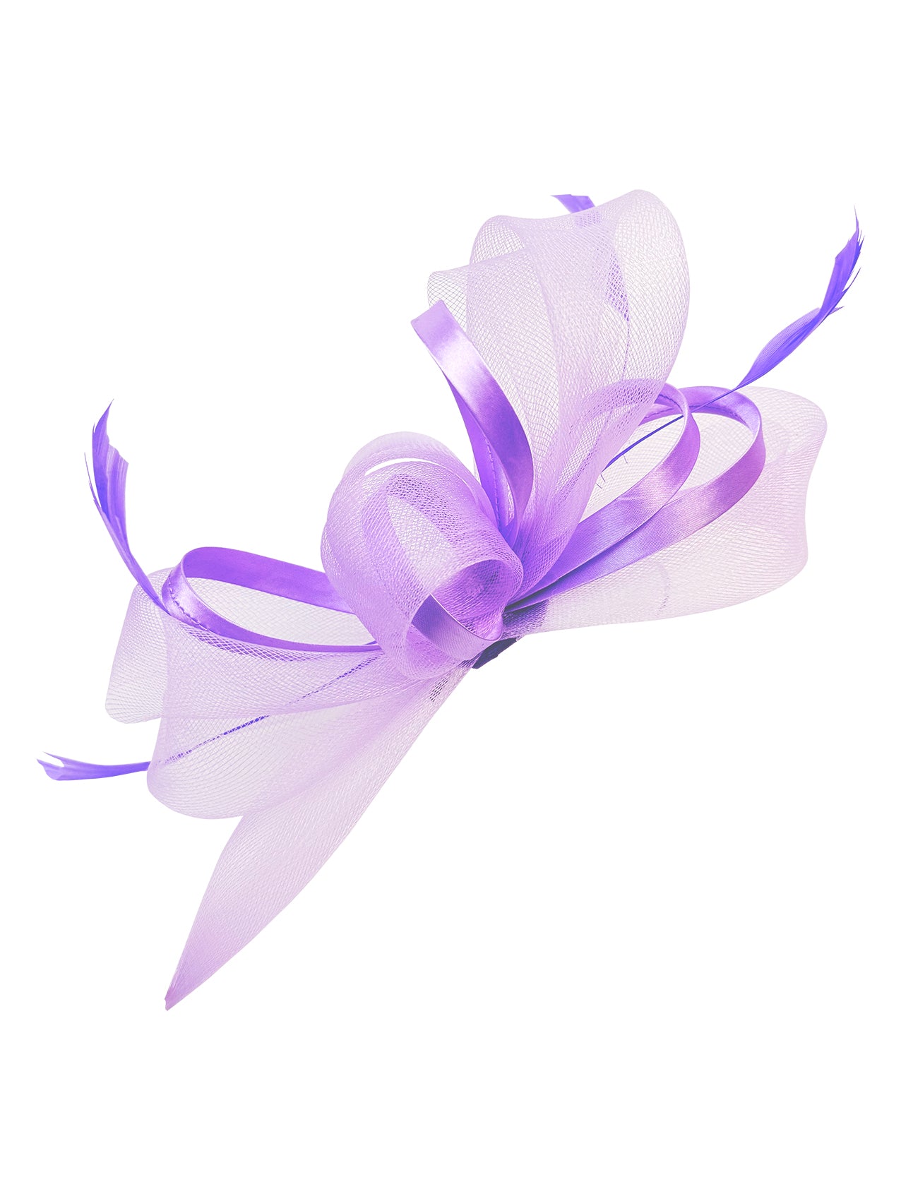 FT4075 Fascinator with Satin Loops and Feathers