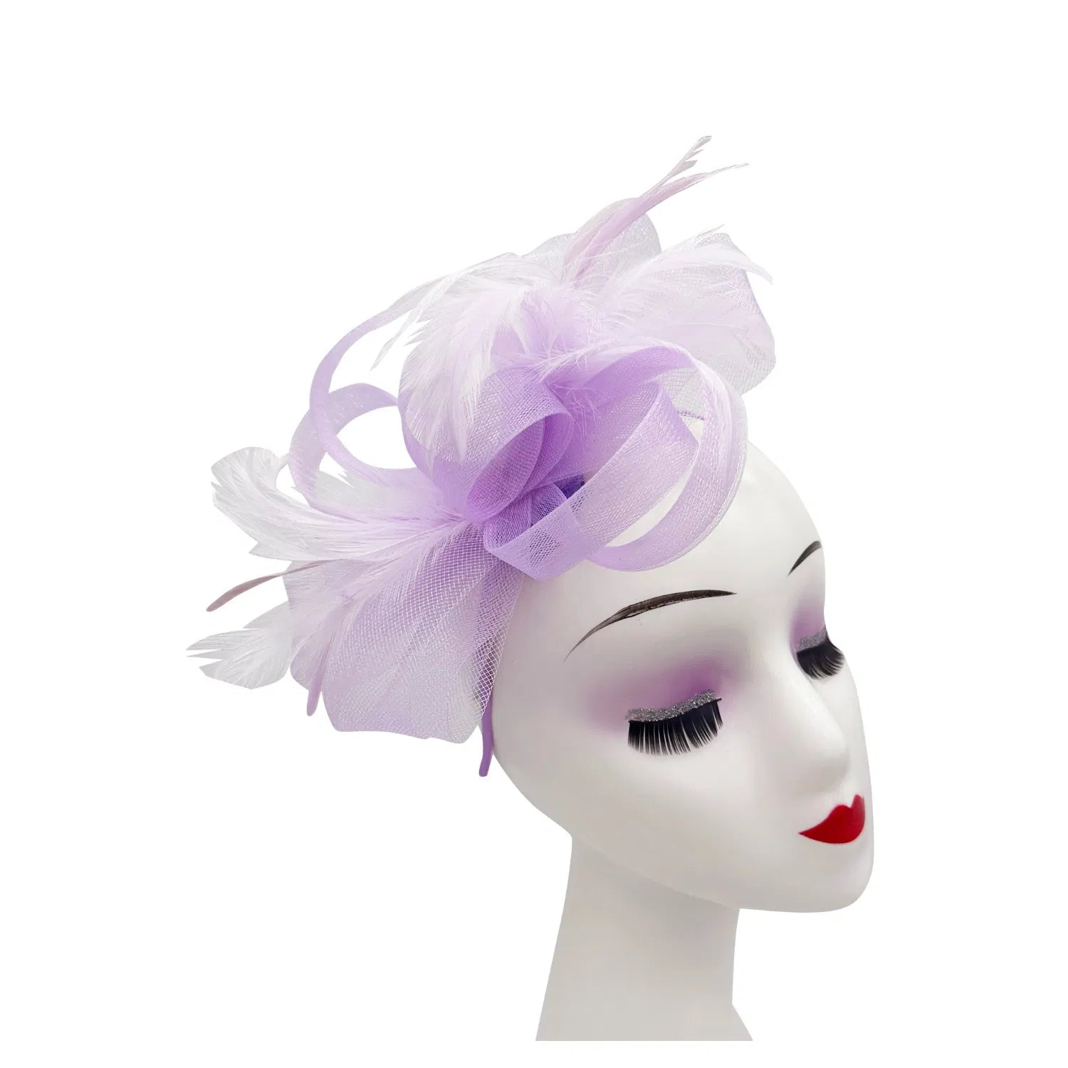 FT2056-019 Loop Bow Fascinator with Feathers