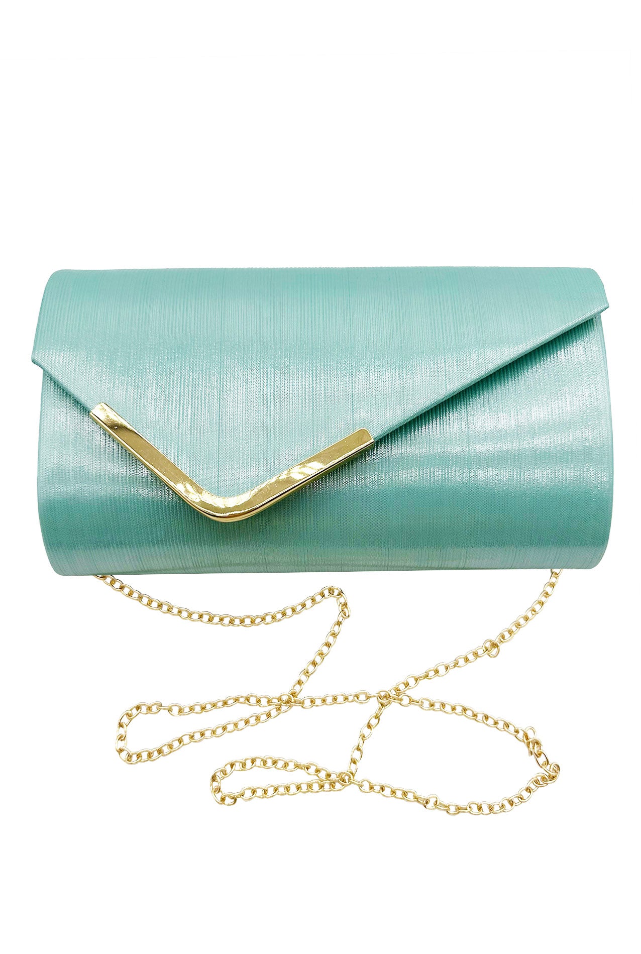 CB24165-005 Flap Open Evening Clutch Bag With Detachable Chain