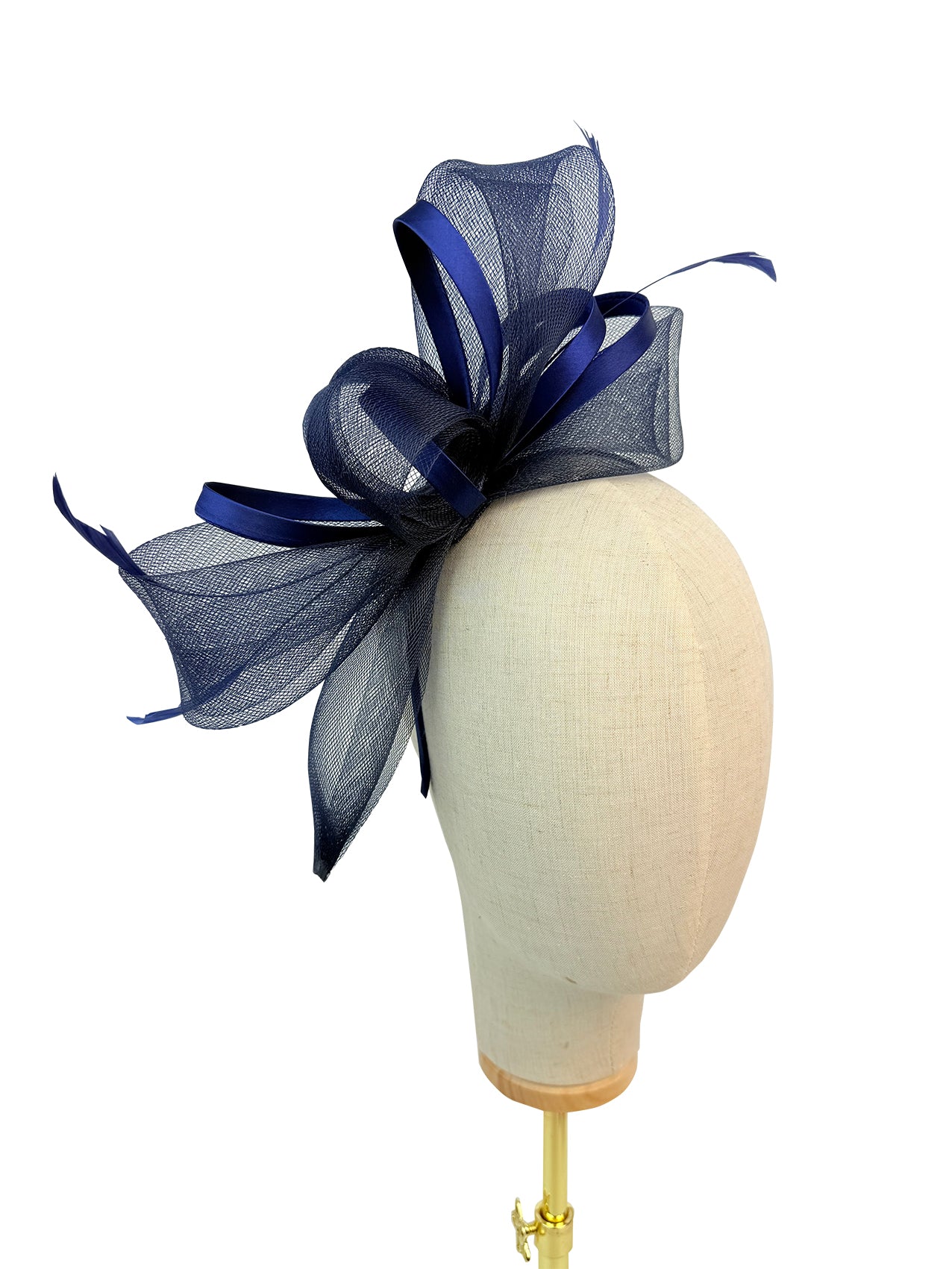 FT4075 Fascinator with Satin Loops and Feathers