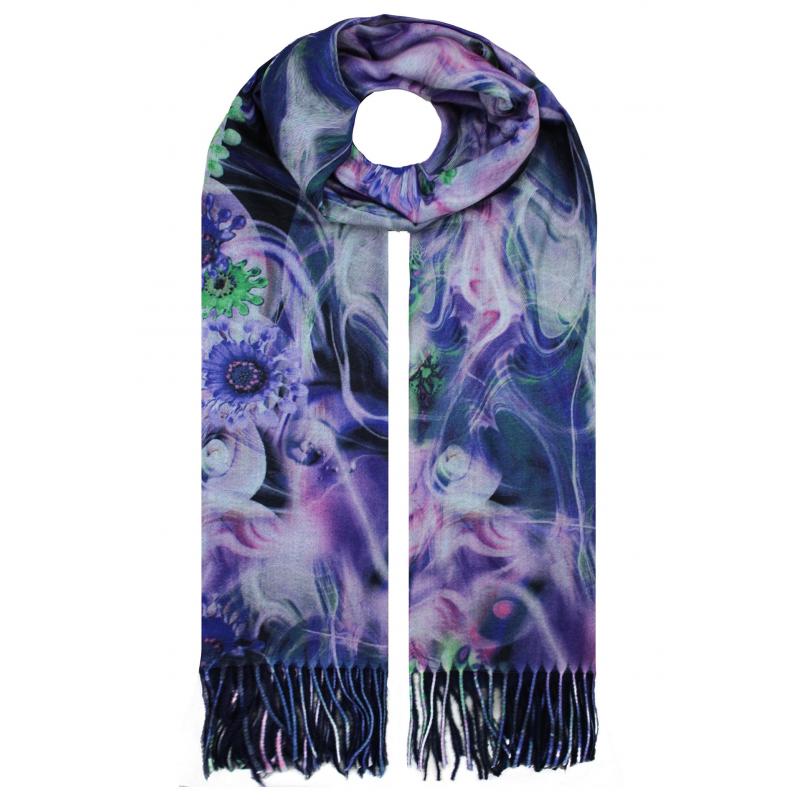 SF19138-133 Vibrant Florals Cotton Blend Scarf