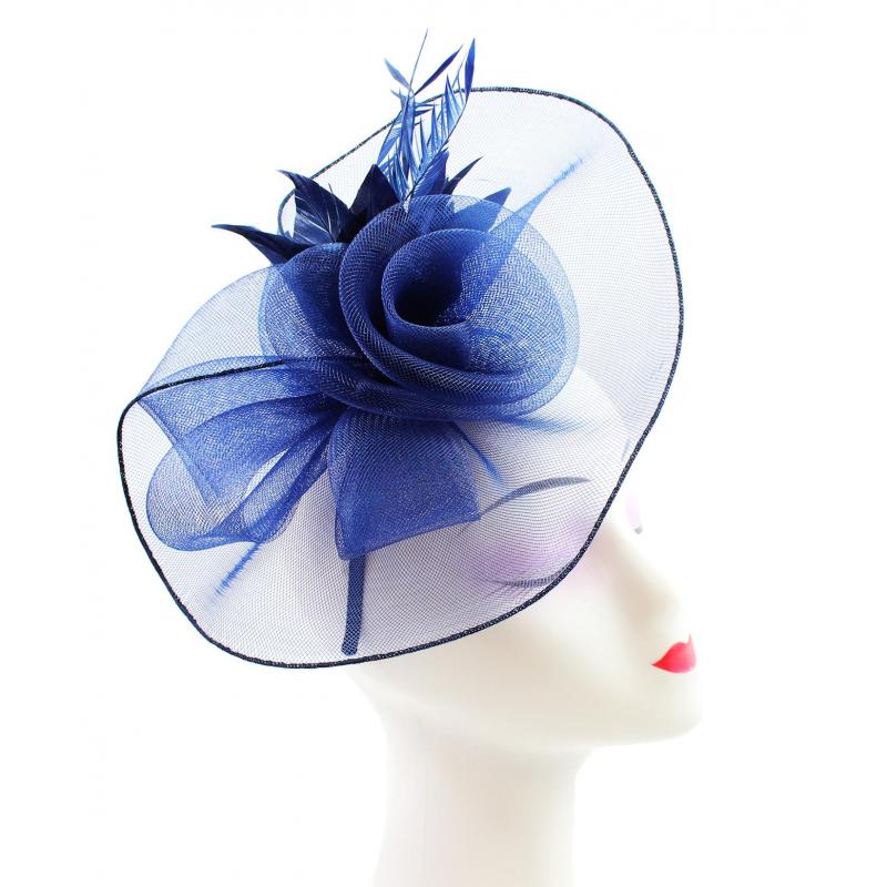 FT9009-031 Rose Fascinator with Feathers