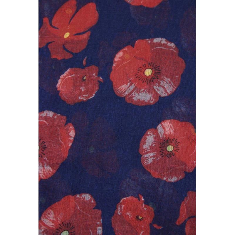 AB1850-398 Large Poppy Print Scarf