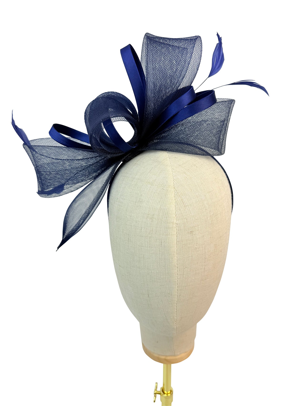 FT4075 Fascinator with Satin Loops and Feathers
