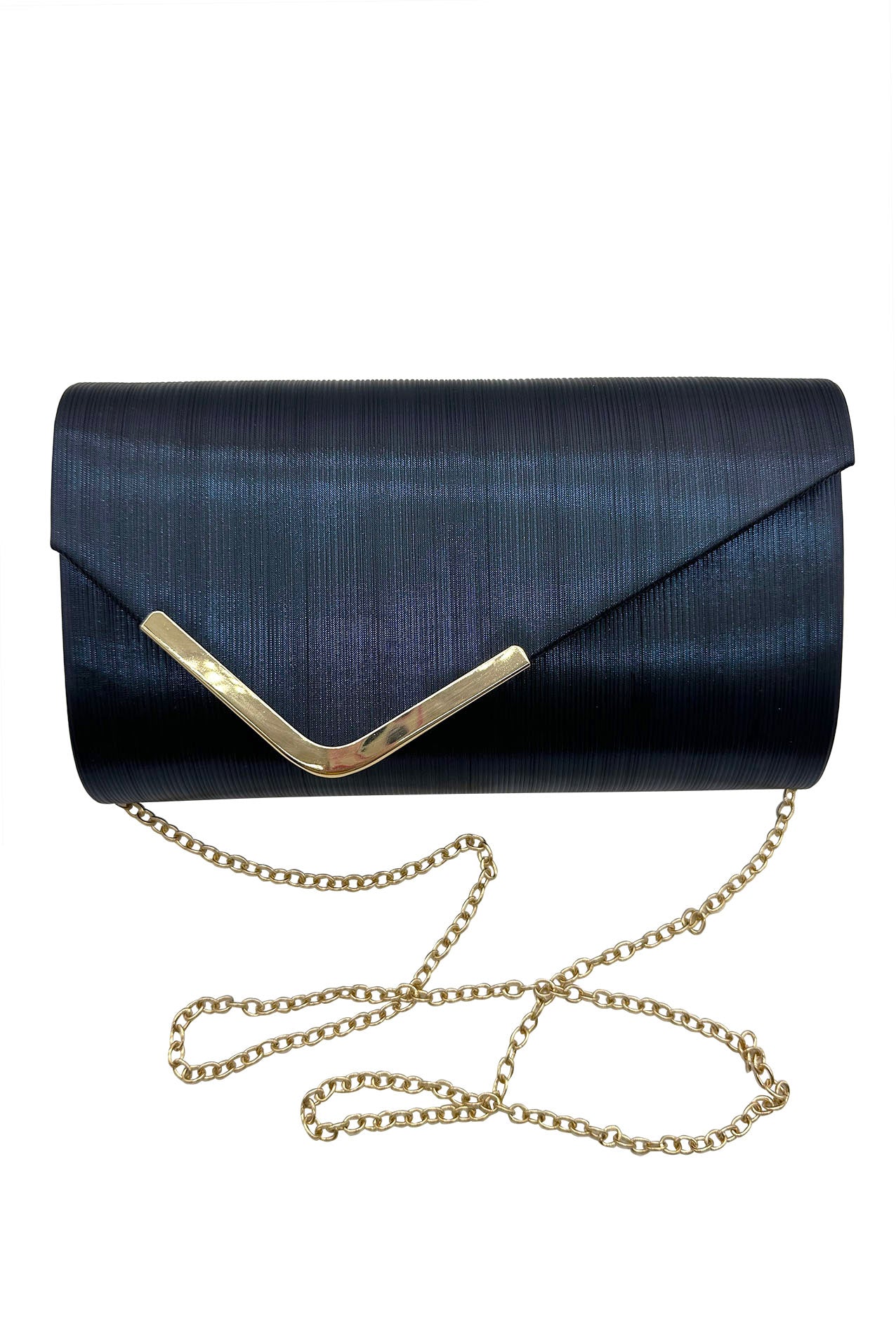 CB24165-005 Flap Open Evening Clutch Bag With Detachable Chain