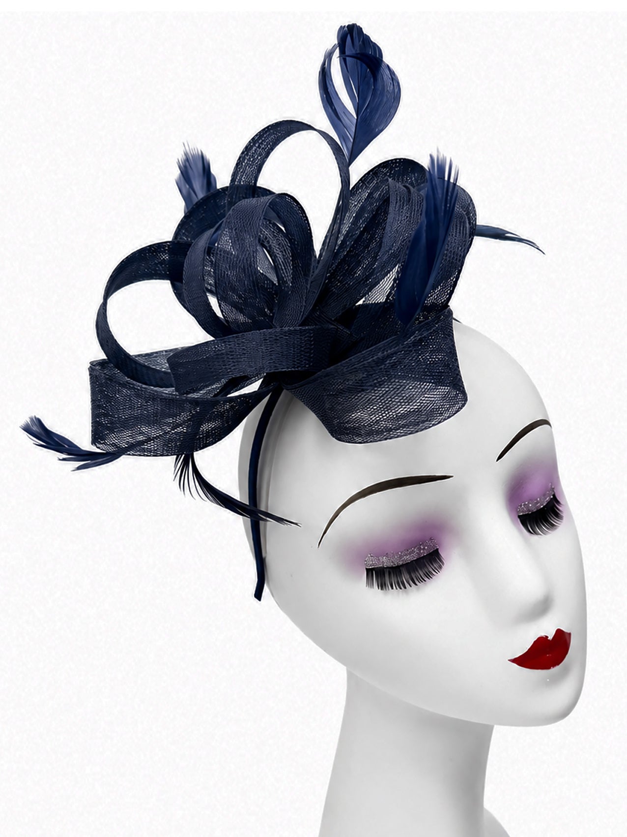 FT60750 Loopy Fascinator with Feathers Detailing