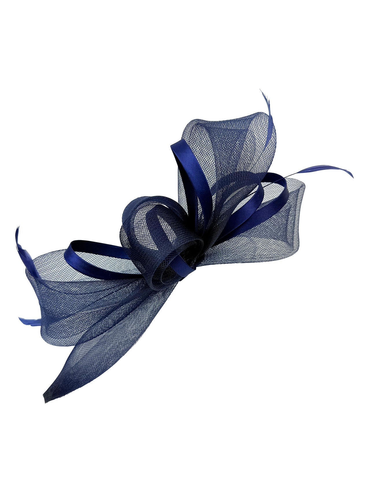 FT4075 Fascinator with Satin Loops and Feathers