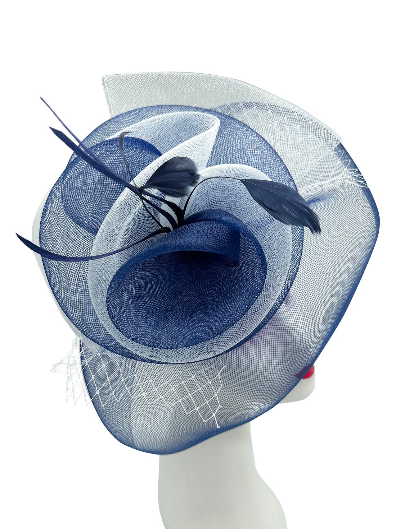 FT3145 Spiral Twirled Duo Tone Sinamay Fascinator