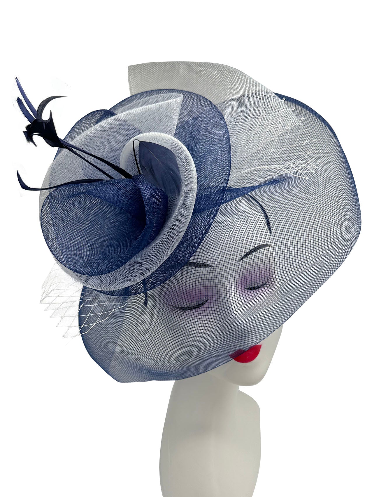 FT3145 Spiral Twirled Duo Tone Sinamay Fascinator