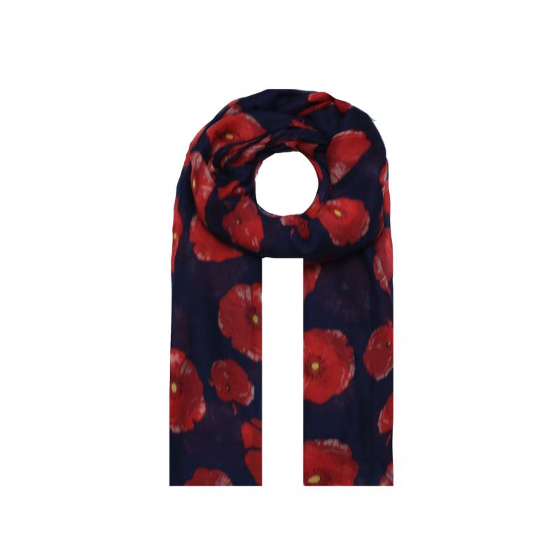 AB1850-398 Large Poppy Print Scarf