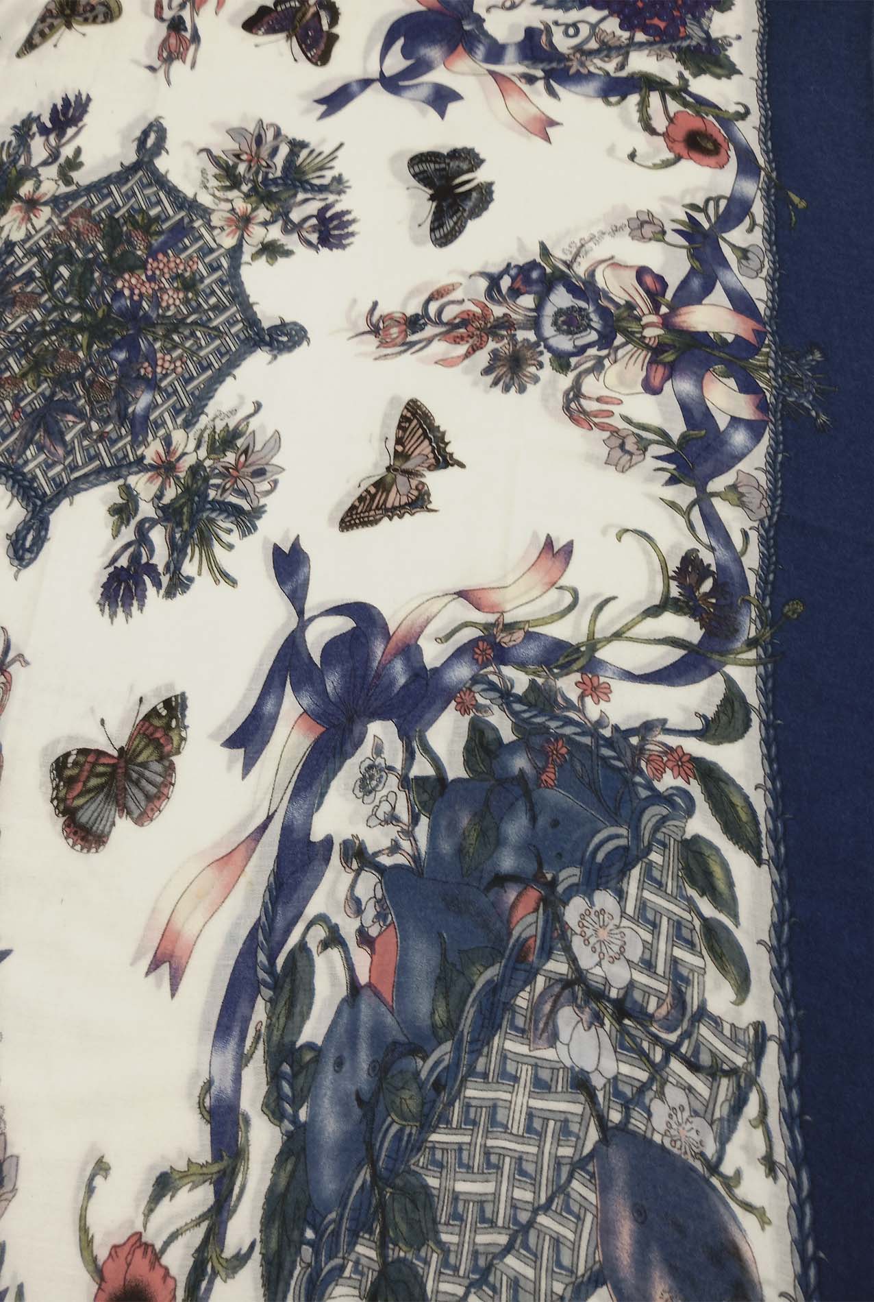 AB1890-276 Viscose Scarf with Butterflies and Flowers