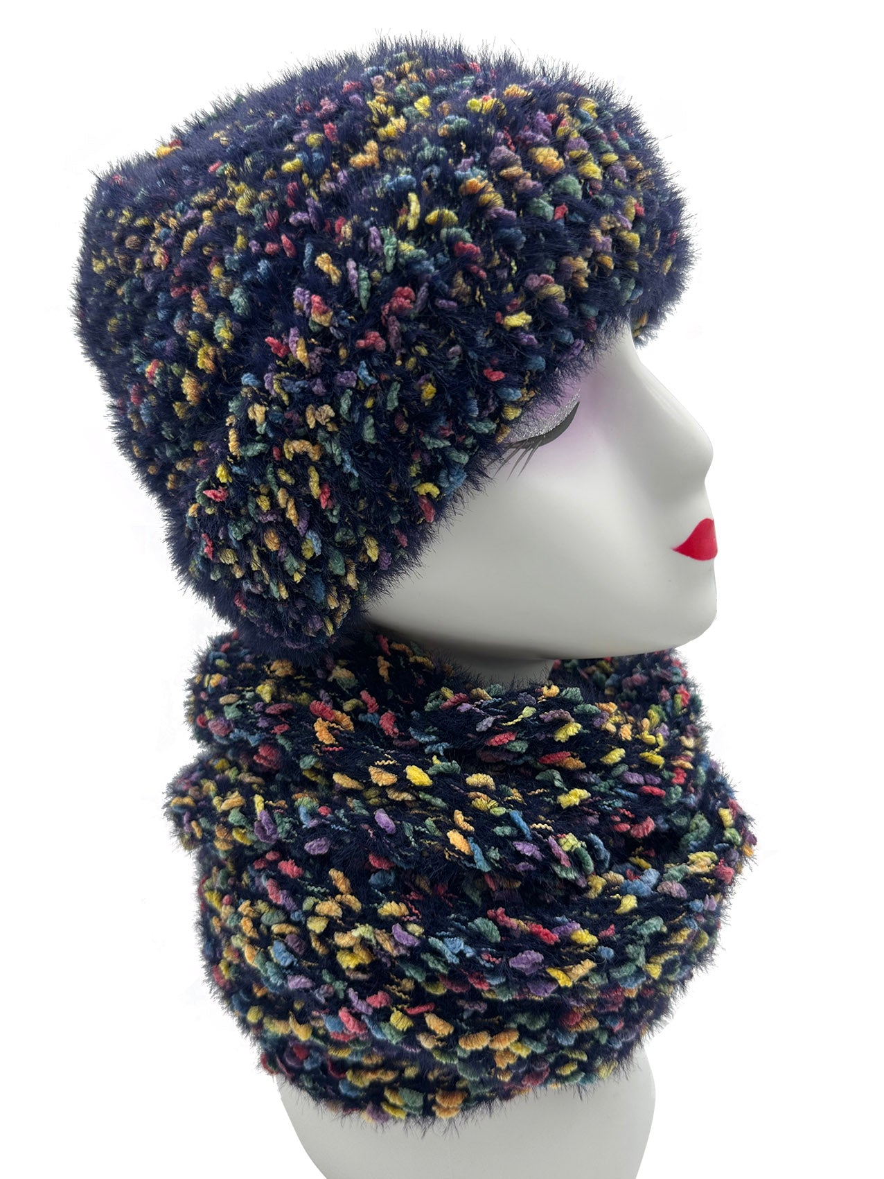 HT23120-883 Colourful Dotted Pattern Soft Beanie Hat