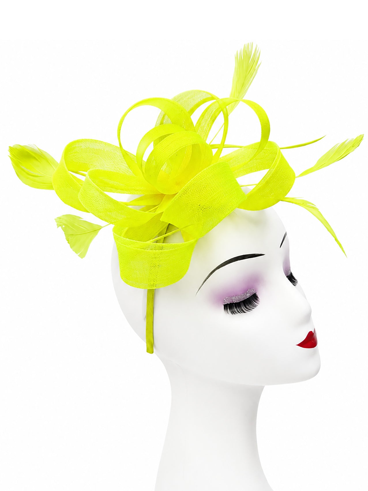 FT60750 Loopy Fascinator with Feathers Detailing