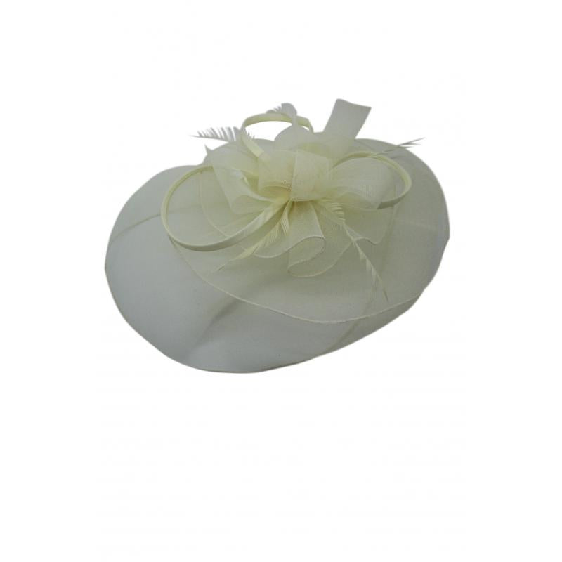 FT9013-025 Large Floral Double Layers Fascinators with Feather