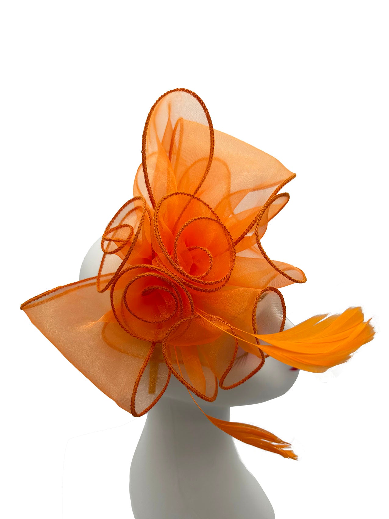 FT3090 Rose Bouquet with Big Bow & Feather Fascinator