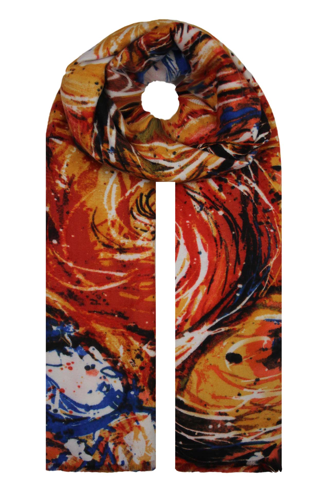 SF19130-97 Swirl Pattern Cotton Blend Scarf