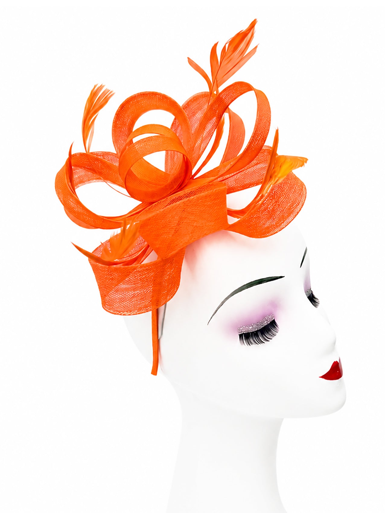 FT60750 Loopy Fascinator with Feathers Detailing