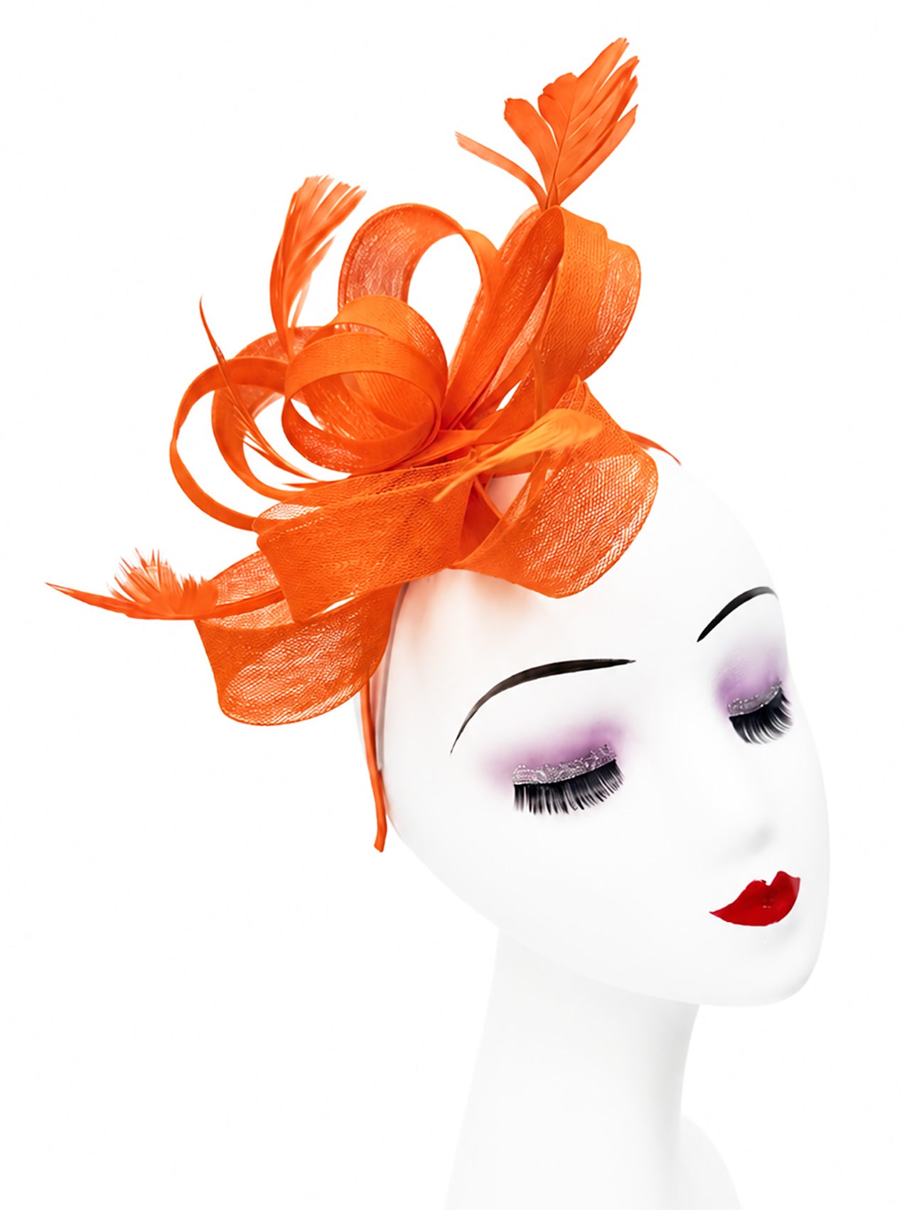FT60750 Loopy Fascinator with Feathers Detailing