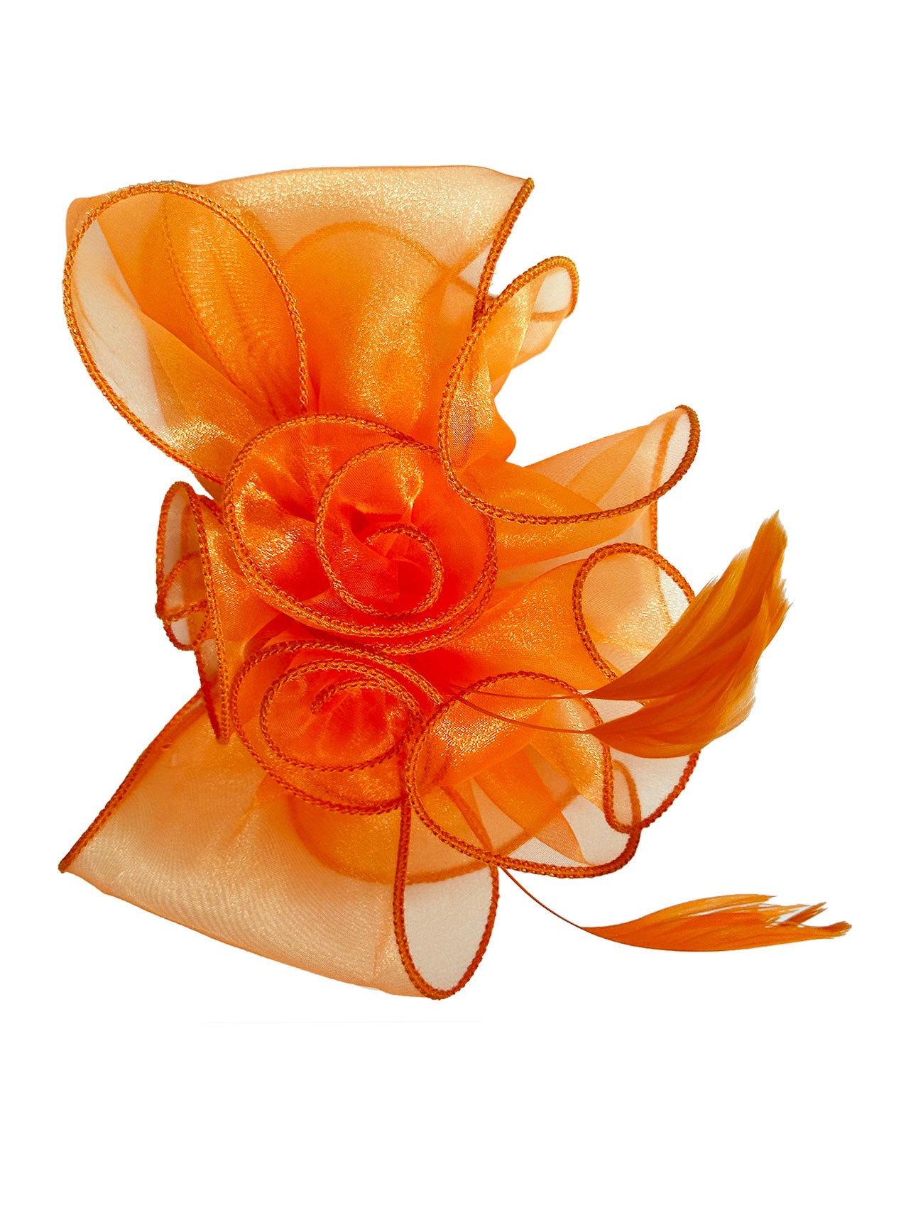 FT3090 Rose Bouquet with Big Bow & Feather Fascinator