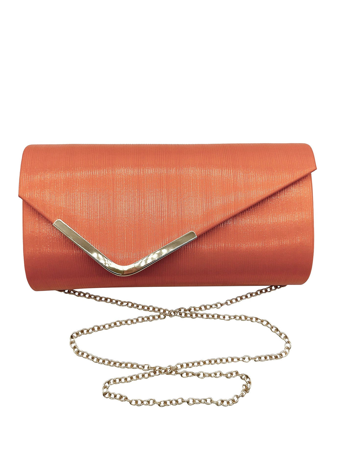 CB24165-005 Flap Open Evening Clutch Bag With Detachable Chain