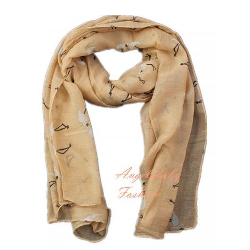 HR1555-22 Varicoloured Flamingo Print Scarf