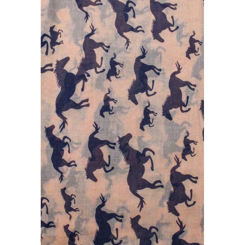 AB1750-81 Viscose Mix Horse Print Scarf