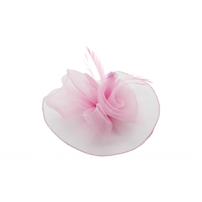 FT9009-031 Rose Fascinator with Feathers