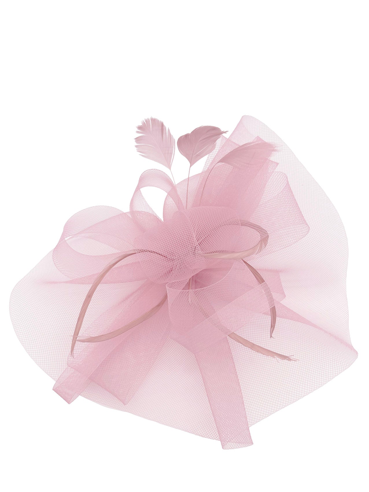 FT3900 Layered Mesh Net Floral Fascinator with Popping Feather