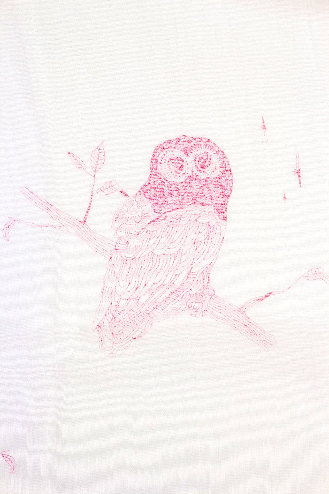 JD1564-1 Large Owl Printed Cotton Scarf