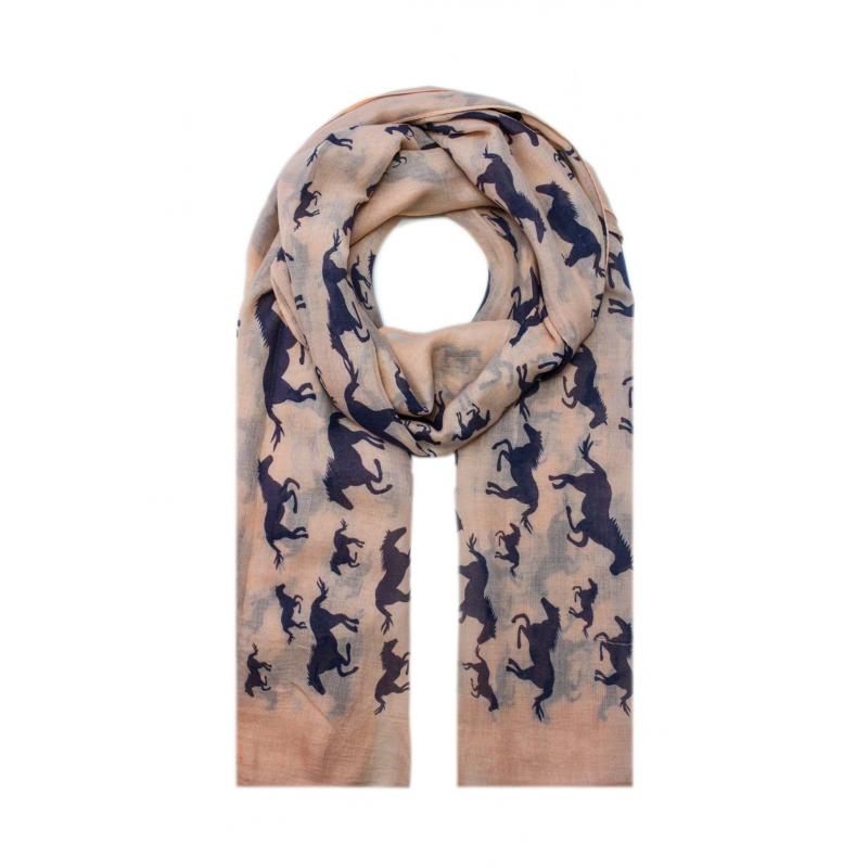 AB1750-81 Viscose Mix Horse Print Scarf