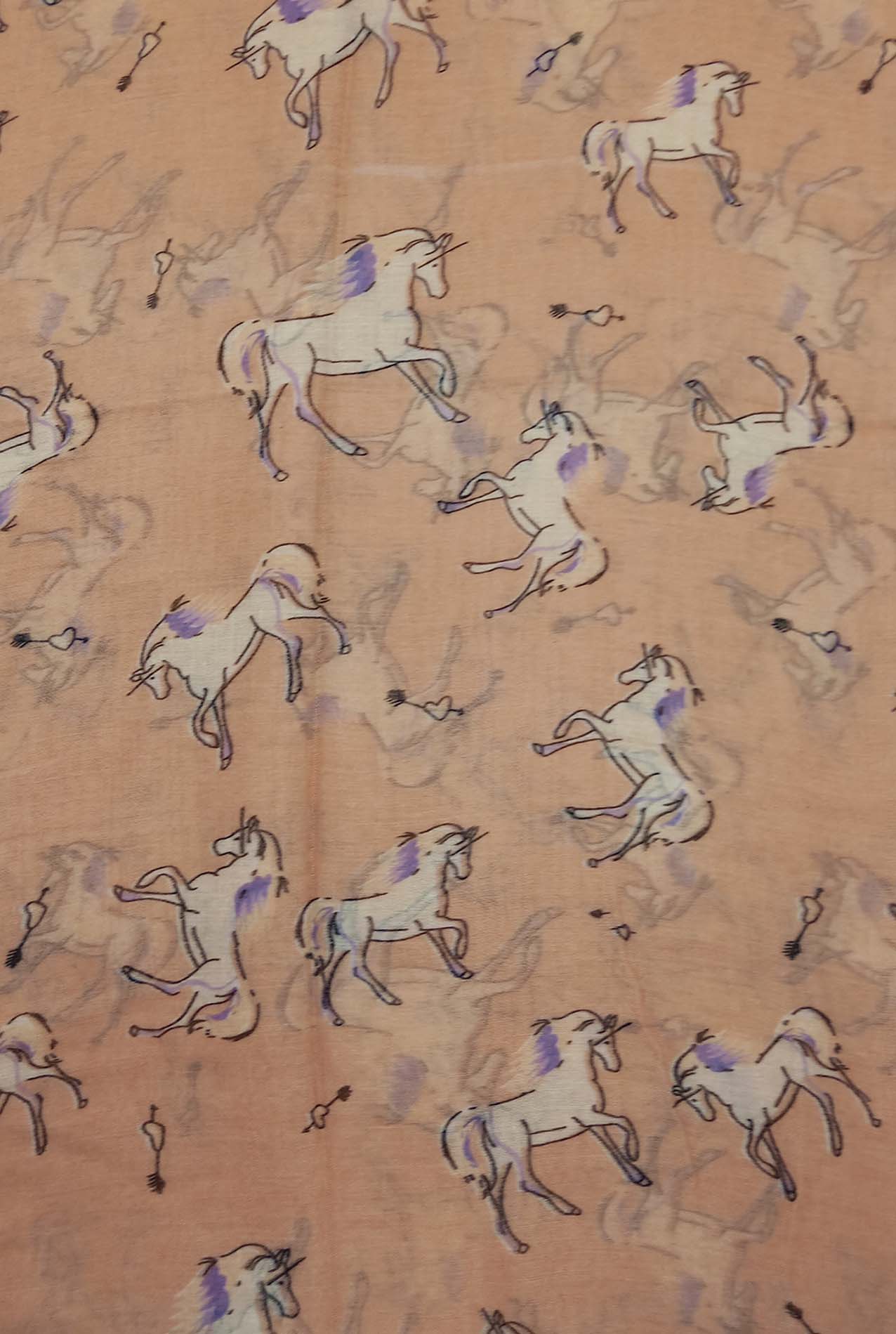 AB1850-372 Horse Pattern Viscose Scarf