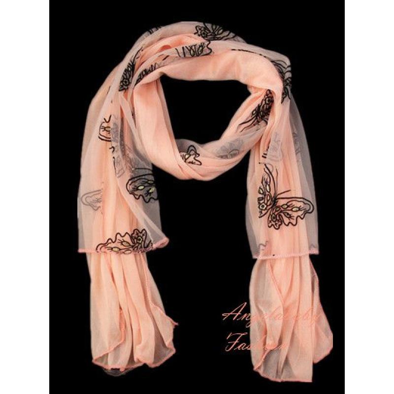 MZY146-41 Varicoloured Detailed Butterfly Print Scarf