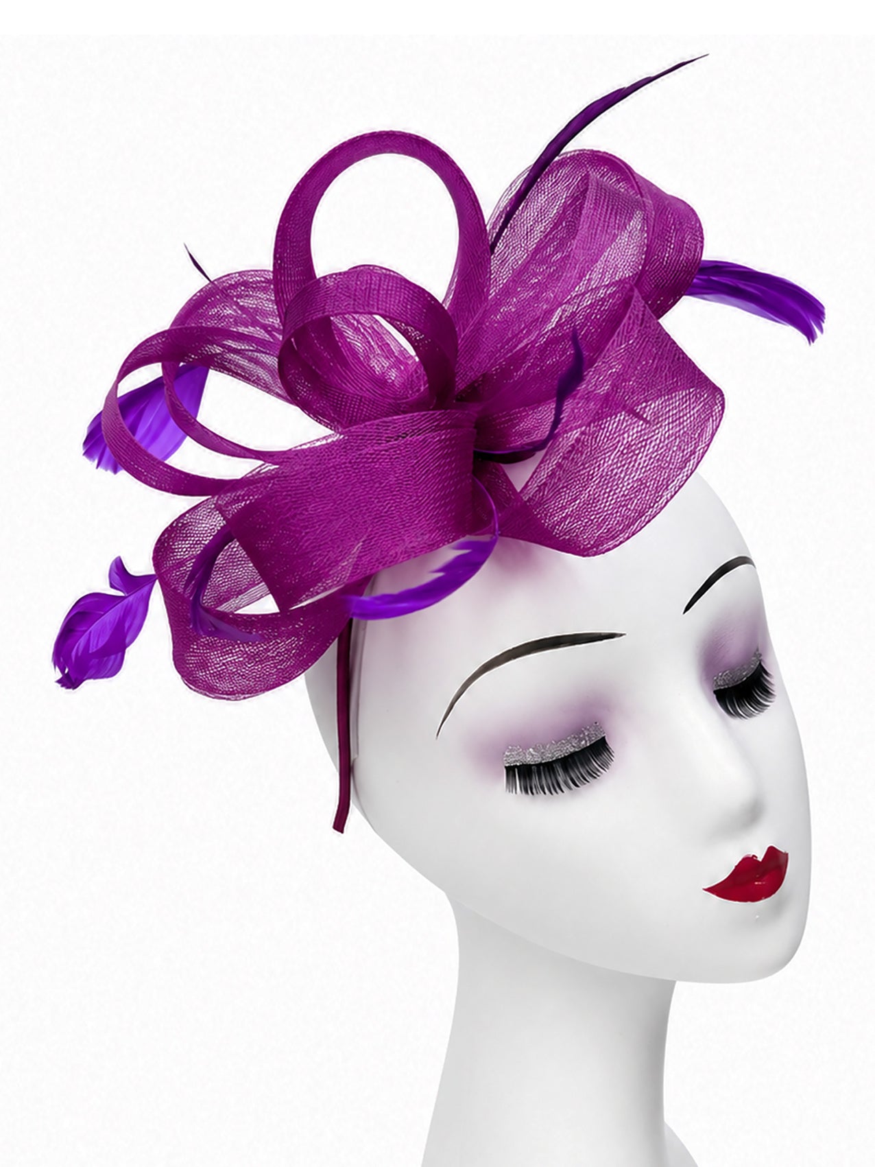 FT60750 Loopy Fascinator with Feathers Detailing