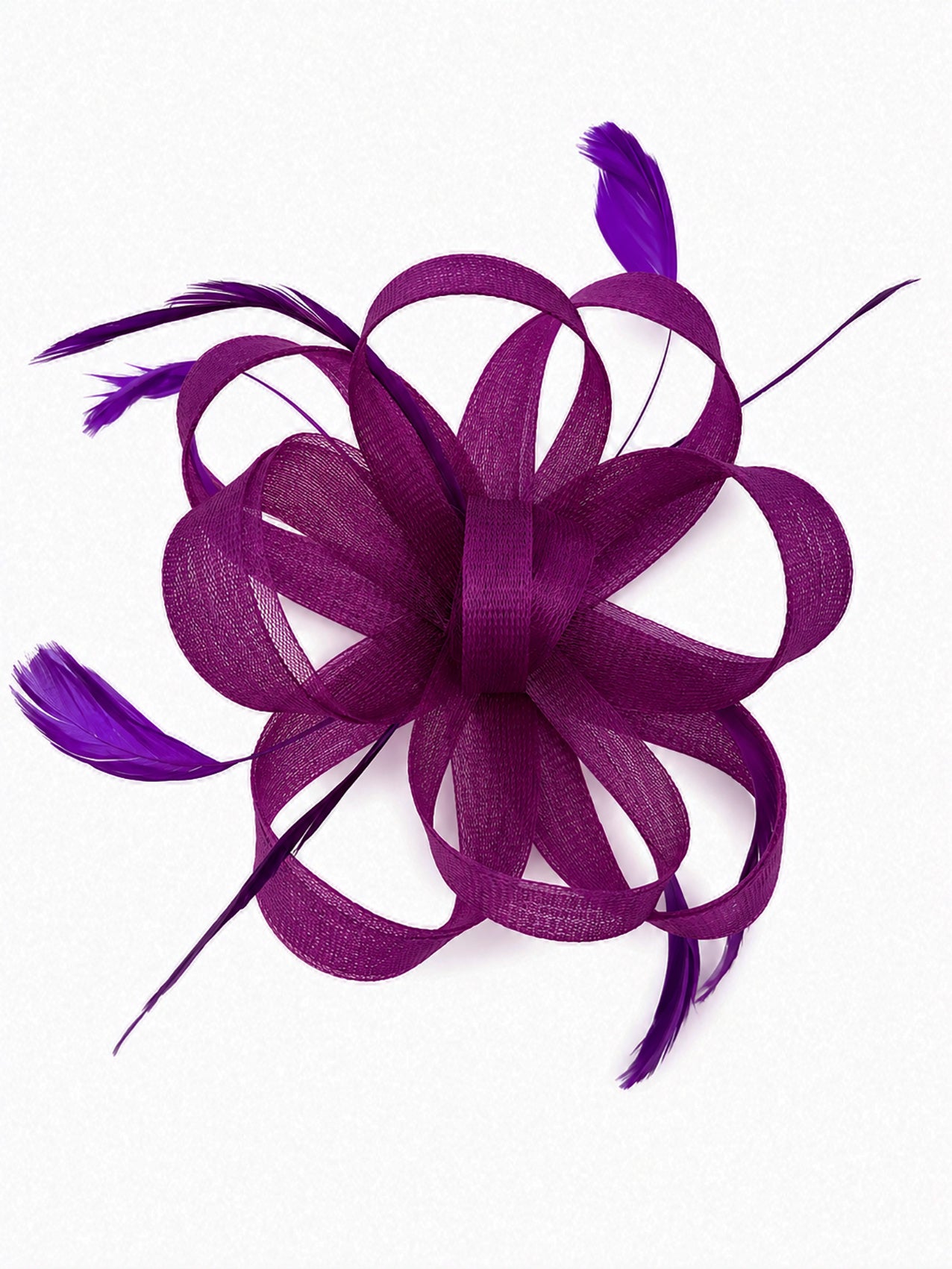 FT60750 Loopy Fascinator with Feathers Detailing
