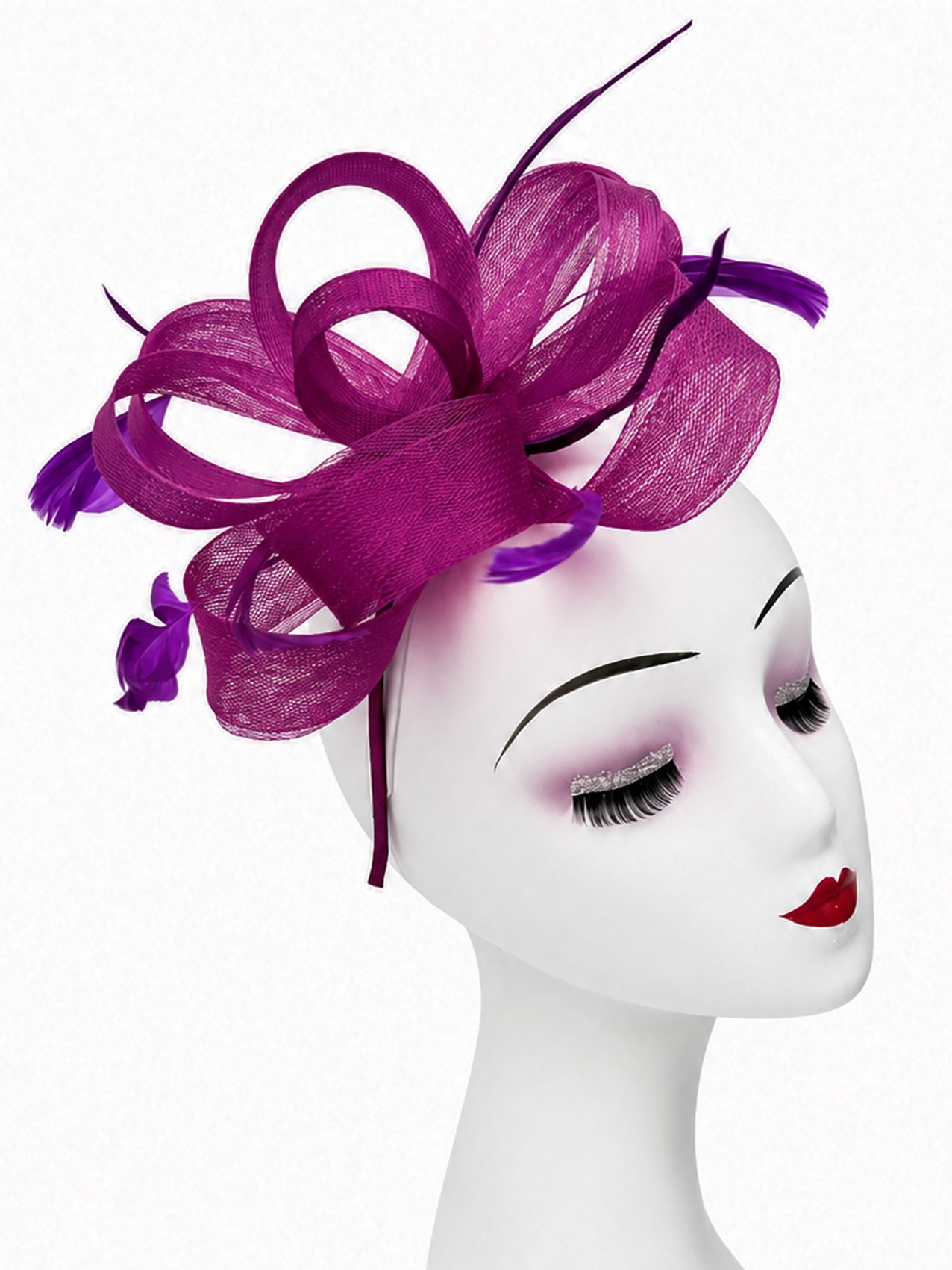 FT60750 Loopy Fascinator with Feathers Detailing