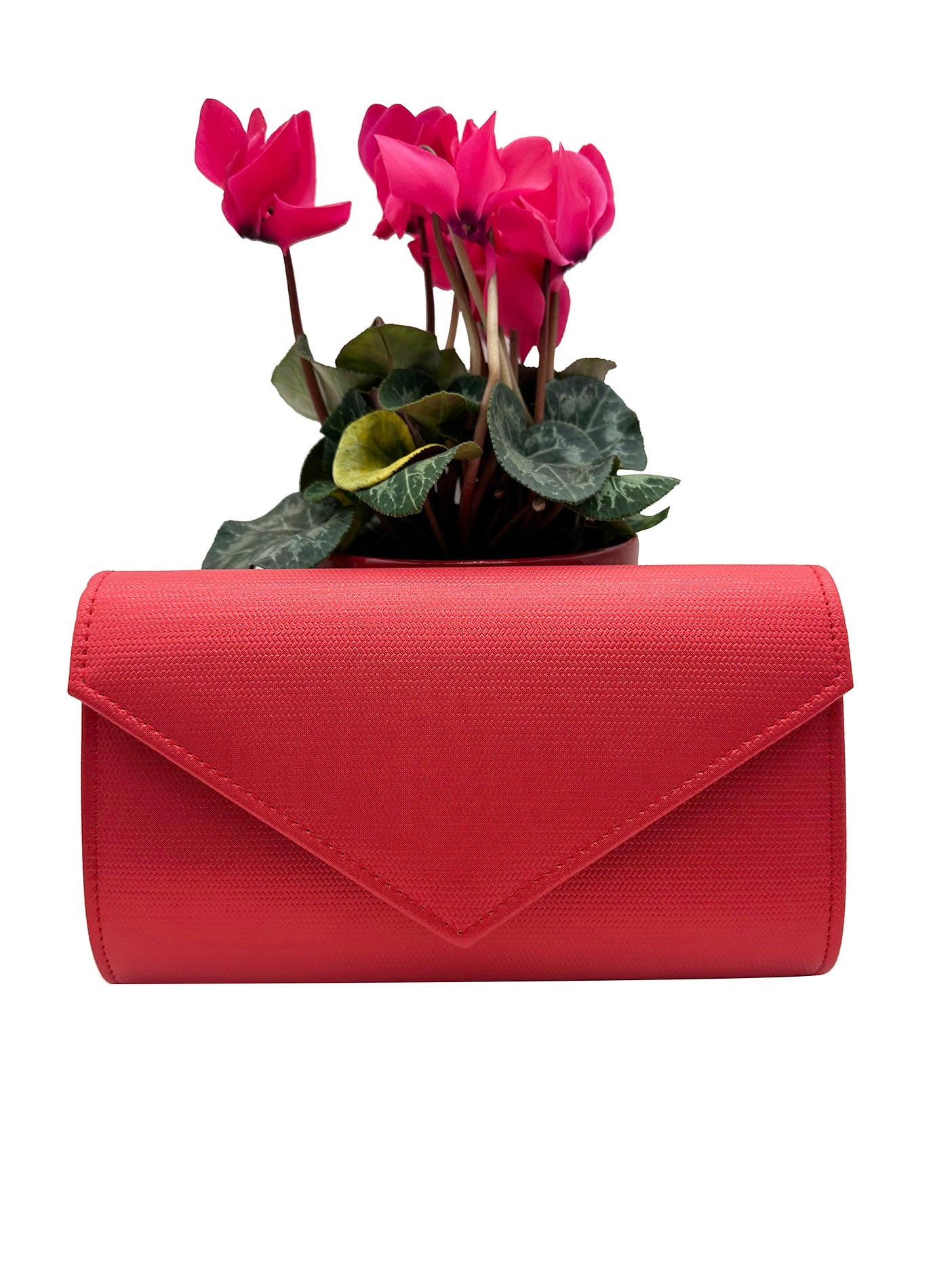 CB24160-006 Plain Envelope Style Clutch Bag with Long Shoulder Chain