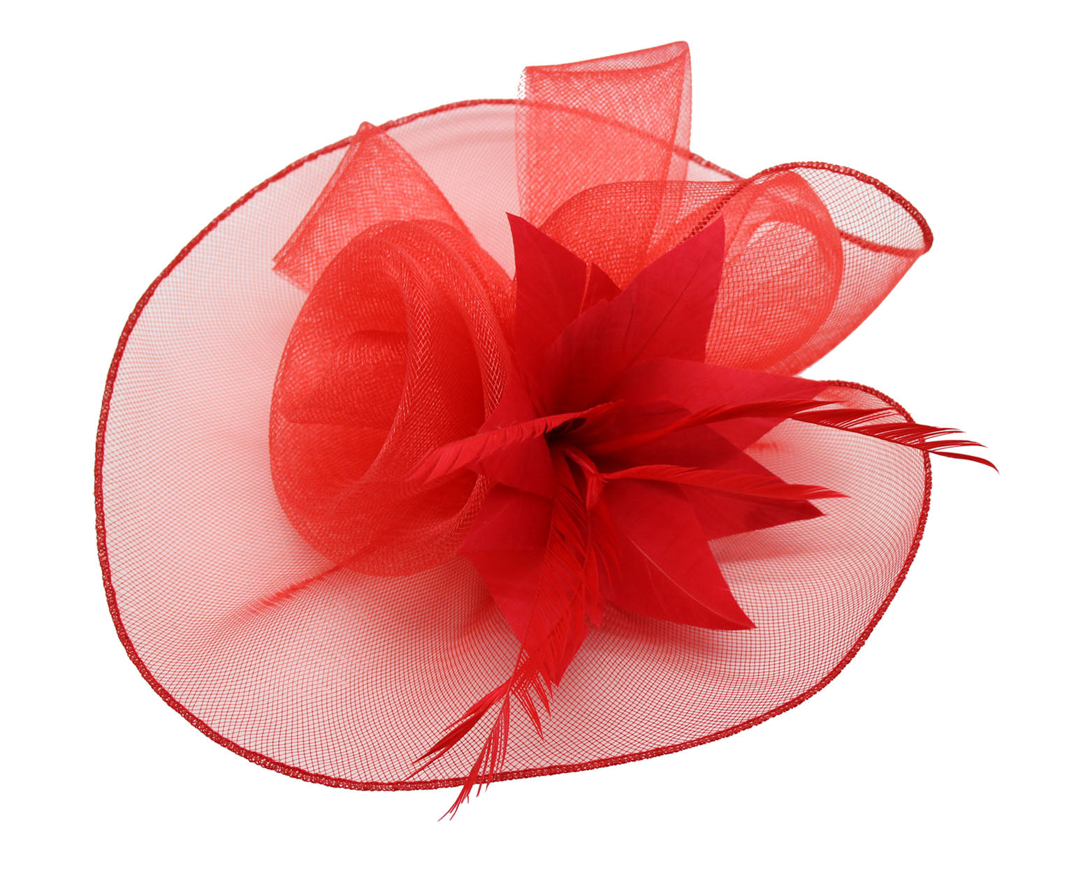 FT9009-031 Rose Fascinator with Feathers