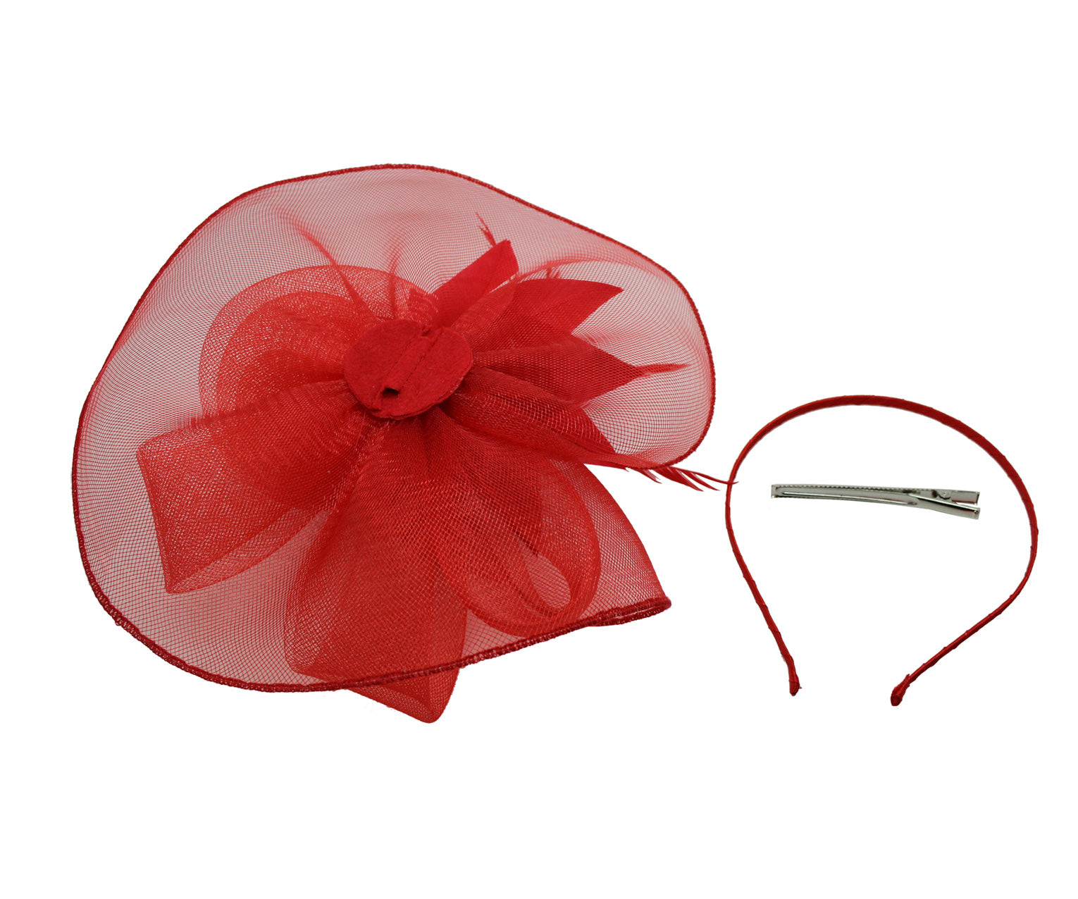 FT9009-031 Rose Fascinator with Feathers