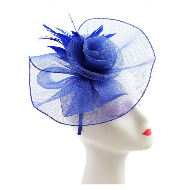 FT9009-031 Rose Fascinator with Feathers