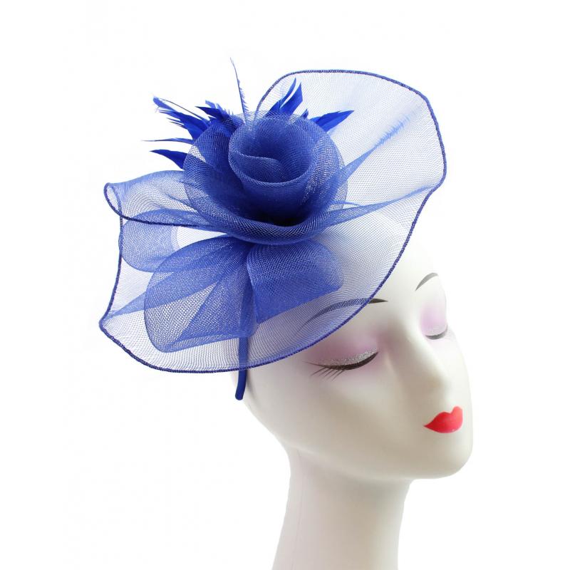 FT9009-031 Rose Fascinator with Feathers