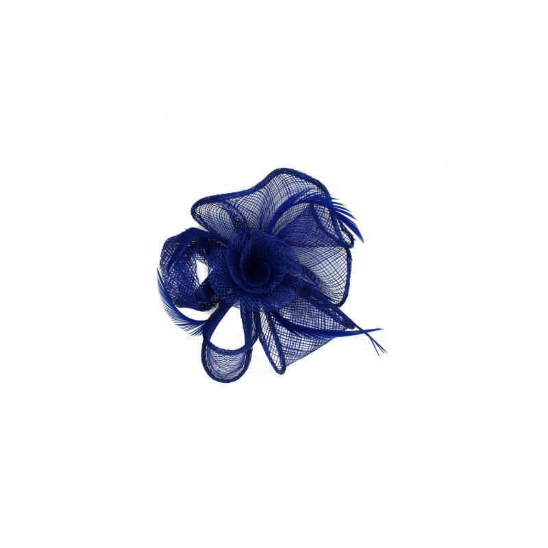 FT9085-032 Sinamay Flower Fascinator with Curled Feather