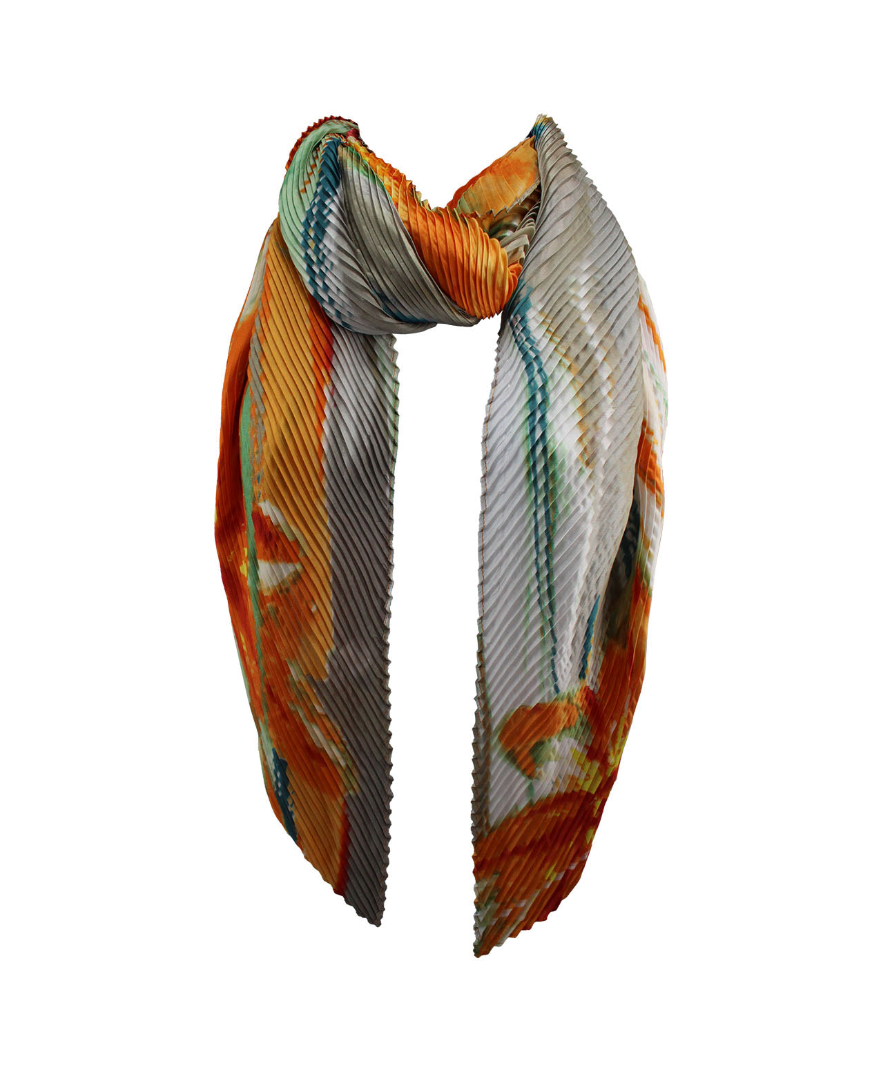 SF-02 Abstract Floral Print Mix Silk Scarf